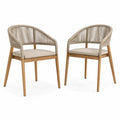 Chaises en bois de teck avec corde en polyester