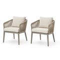 Set de 2 chaises en aluminium et corde polyester beige
