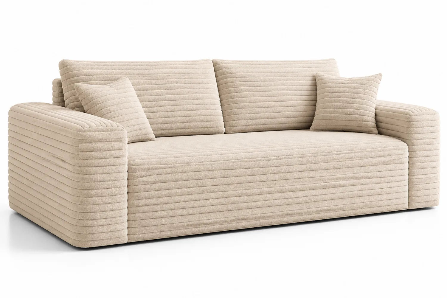 Canapé 3 places tissu côtelé beige